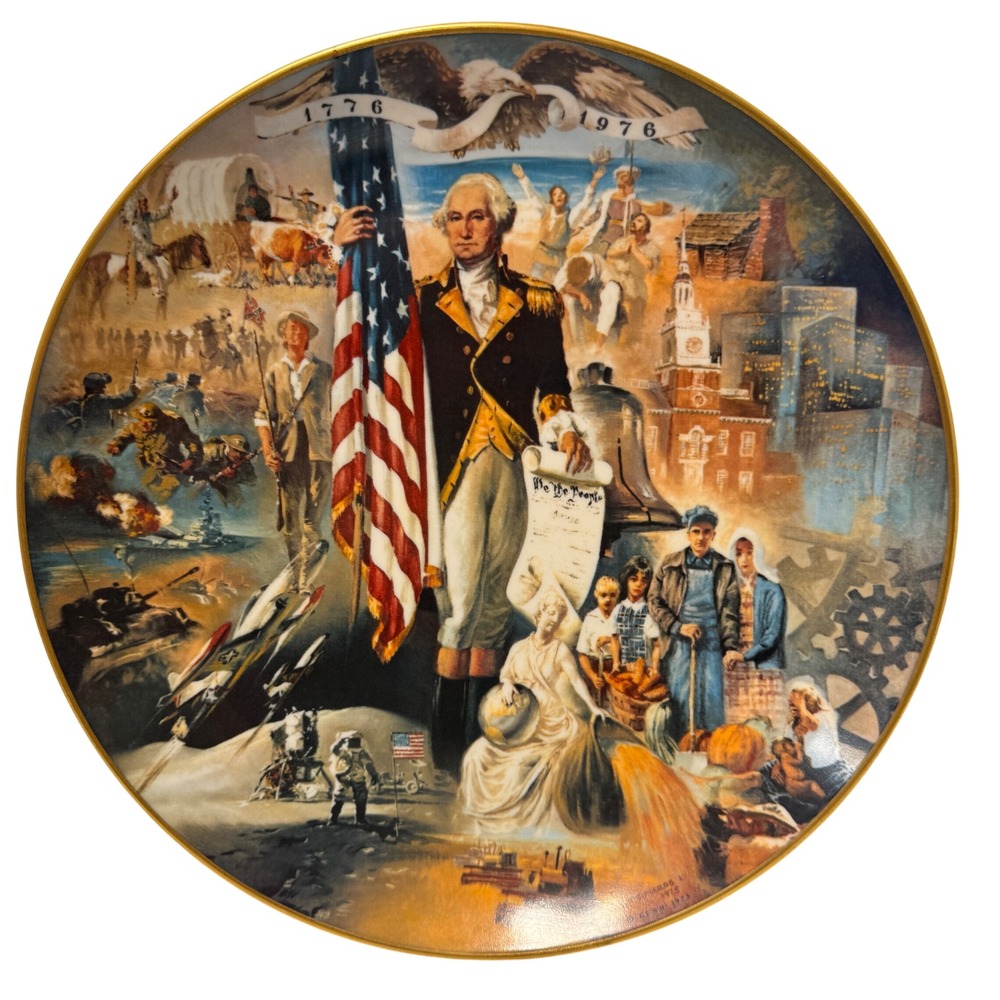 Gorham 1976 Bicentennial Plate 200 Years With‎ Old Glory Stephan Juharos 12.5in